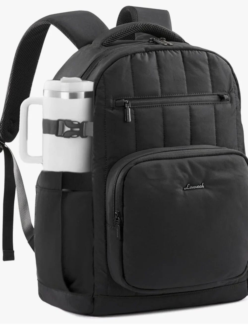 Lovevook Quilted Laptop Backpack w/giant Tumbler Side Pockets